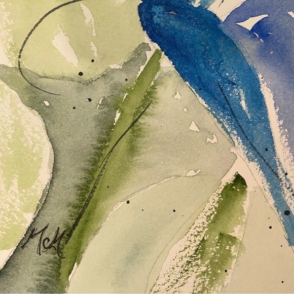 Semi Abstract Tropical Botanical Original Art Watercolor Painting - Picture 5 of 11